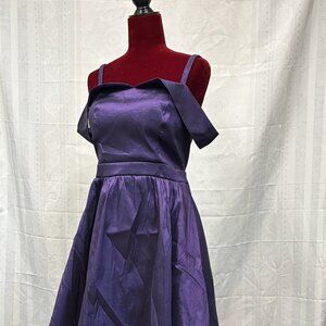 B. Darlin Purple Formal Prom Dress Asymmetrical Off the Shouler, Size 11/12